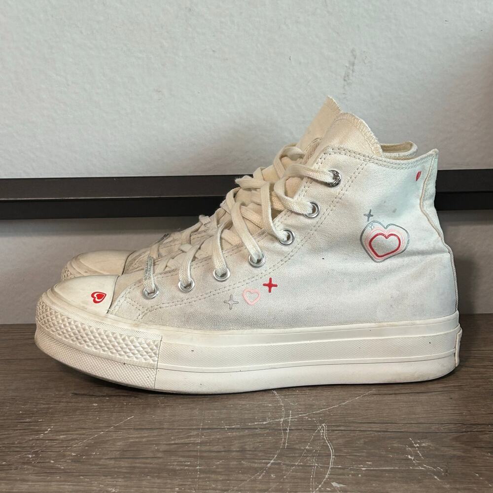 Converse Chuck Taylor All-Star 70 Hi Y2K Heart Women’s Shoes Size 9 White